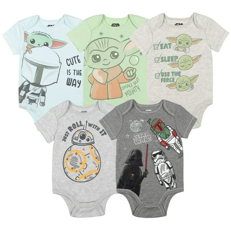 

Star Wars The Child Darth Vader Stormtrooper Newborn Baby Boys 5 Pack Bodysuits Multicolor 0-3 Months