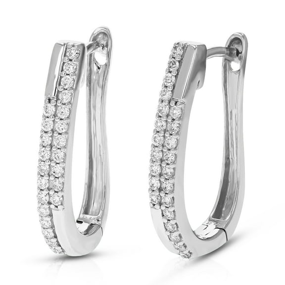 Vir Jewels 1/3 CTTW Lab Grown Diamond Hoops Earrings in Sterling Silver With Latch Backs For Women