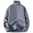 thumbnail image 2 of WAENQINLA Men's Turtleneck Sweaters Fall and Winter Chunky Pullovers Casual Warm Long Sleeve Knitted Sweatshirts Gray L, 2 of 3