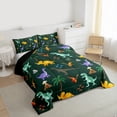 thumbnail image 3 of Homewish Cartoon Dinosaur Full Size Comforter Sets 3-Piece for Preppy Children Kids,Jungle Animal Bedding Comforter Set,Kawaii Wildlife Dino Lightweight Bedding Sets,Breathable Home Decor,Reversible, 3 of 8