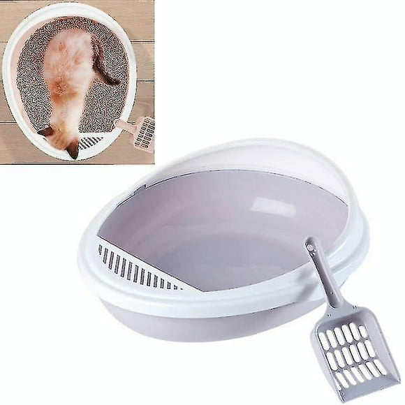 Bird cage bird baths pet supplies semi-enclosed detachable splash-proof litter box cat toilet with cat litter (HTOOQ)