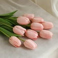 thumbnail image 5 of 10Pcs Yellow Artificial Tulips Silk Flowers, Long Stem and Green Leaves, Fake Flowers Decoration for Vase, Wedding, Party, Kitchen, Office, Home, Bedroom, Table Centerpiece Decor, 5 of 5