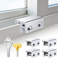 thumbnail image 2 of Sliding Window Locks (4 Pack), Security Window Locks with Keys, Adjustable Aluminum Sliding Window Stops(Silver), 2 of 9