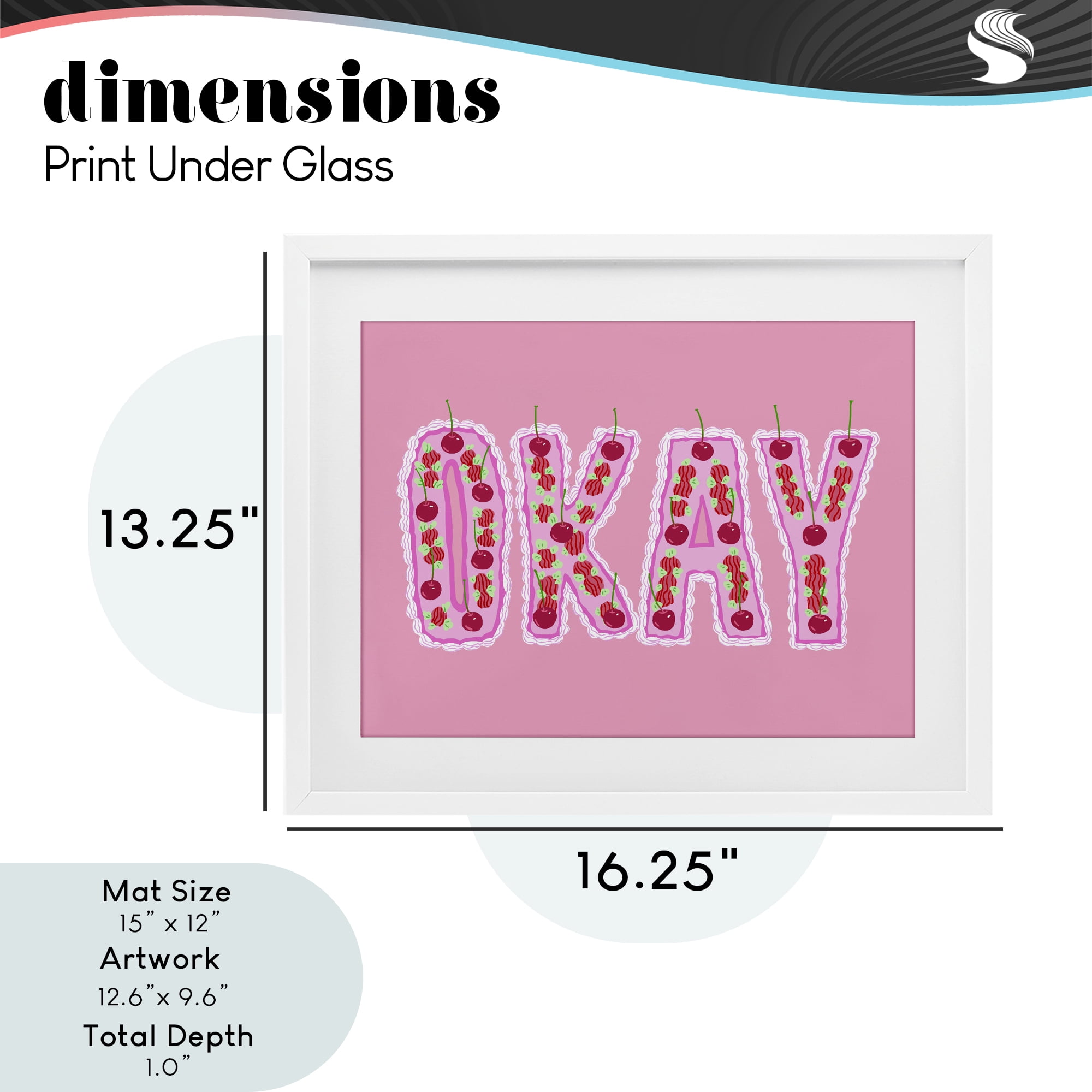 Stupell Industries Okay Pastel Cherry Cake White Framed Print Under Glass, design by Ziwei Li