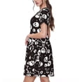 thumbnail image 2 of Lsque Skeleton Print Women's Casual Dress T-Shirt Summer Short Sleeve Scoop Neck Swing Dresses, 2 of 6