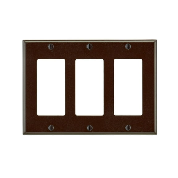 WALL PLATE DECRA 3GN BRN (Pack of 1)
