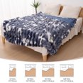 thumbnail image 7 of VK·LIVING Thick Ribbed Faux Rabbit Fur Cozy Reversible Throw Blanket,Super Soft 3D Striped Fuzzy Cozy Blankets,Blue,60"x 80", 7 of 7