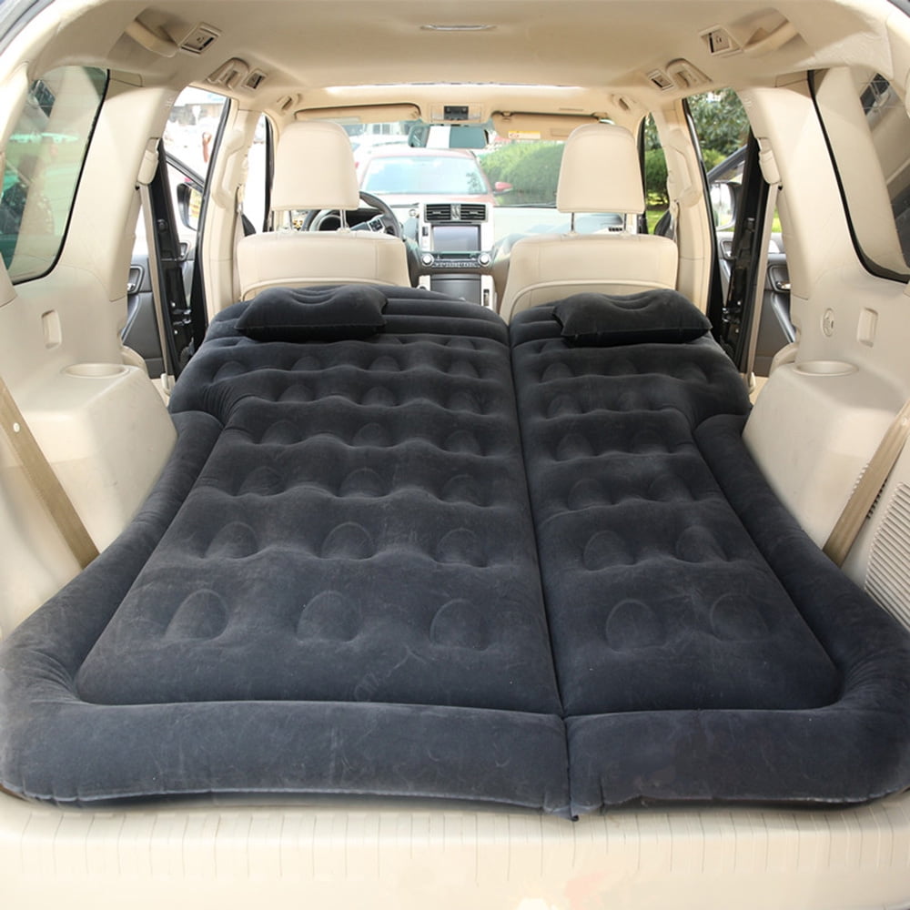 Inflatable Flocking Car Bed Back Seat Air Mattress Travel Camping Sleeping Pad 