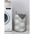 thumbnail image 3 of Geometric Laundry Bag, Grungy Greyscale Tones Repetitive Symmetrical Shapes Print, Hamper Basket with Handles Drawstring Closure for Laundromats, 13" x 19", Pale Grey Dark Taupe, by Ambesonne, 3 of 4