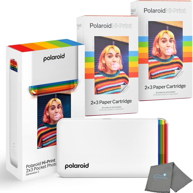 Impresora fotográfica de bolsillo Bluetooth Polaroid Hi Print 2x3 +40