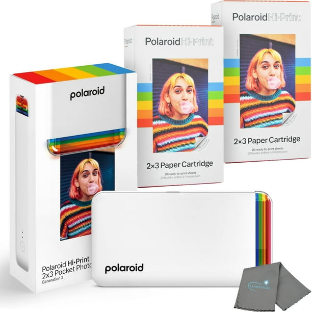 Impresora fotográfica de bolsillo Bluetooth Polaroid Hi Print 2x3 +40