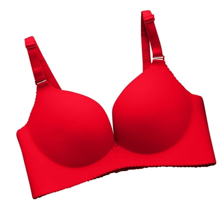 

UoCefik Womens Sexy Bras Seamless Everyday Wireless Bra Red XL