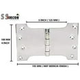 thumbnail image 4 of Ssiskcon Stainless Steel Parliament Door Hinge 4in L x 5" x 8in Wide 48 Screws Mirror Polished 32 (6 Hinge), 4 of 9