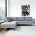 thumbnail image 5 of Paisley Mid-Century L-Shaped Pillow Back Microfiber Left-Facing Sectional Gray, 5 of 5