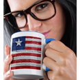 thumbnail image 2 of 3drose, National Flag of Liberia Painted onto a Brick Wall Liberian, 15oz Two-tone Blue Mug, 2 of 6