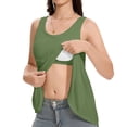 thumbnail image 4 of AirLoni Women's Tank Top With Built-In Bra Padded Sleeveless Round Neck Breathable Soft Camisoles Tops For Outer Inner Wear Sports Solid Color Green,M, 4 of 5
