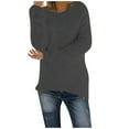 thumbnail image 2 of LEEYNEER Blouses for Women Plus Size Women Fashion Loose Plush Solid Color Long Sleeves Sweater T-shirttops, 2 of 4