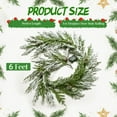 thumbnail image 2 of Cyinyin 6FT Real Touch Norfolk Pine Garland Christmas Garland with Pinecone and White Snow Battery Operated Prelit Garland Christmas Decorations for Mantle Fireplace Xmas Garland Home Decor, 2 of 7