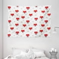 thumbnail image 1 of Kids Boys Tapestry, Hipster Foxes with Hats Glasses on Stars Background Funny Animal, Wall Hanging for Bedroom Living Room Dorm Decor, 80W X 60L Inches, Scarlet Coconut and Grey, by Ambesonne, 1 of 2