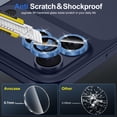 thumbnail image 3 of CASEFIV for iPhone 17 Pro,iPhone 17 Pro Max Camera Lens Protector,Individual Metal Ring Tempered Glass Lens Cover, [Strong Adsorption] Scratch Resistant-Thin HD Clear Lens Cover,1 Set-Blue Sparkly, 3 of 6