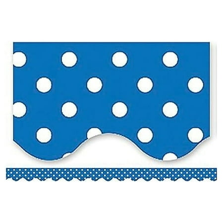 UPC: 0088231946663 | Teacher Created Resources P-12th Grades Scalloped Bulletin Board Border Trim Blue Mini Polka Dots
