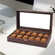 thumbnail image 3 of Caja de Almacenamiento de Reloj de Madera, Joyero, Ventana de Vidrio, Almohada de Reloj Suave Bloqueable, Soporte de Exhibición a Prueba de Polvo, Est 12 Cuadrícula Salvador Caja de reloj, 3 of 10