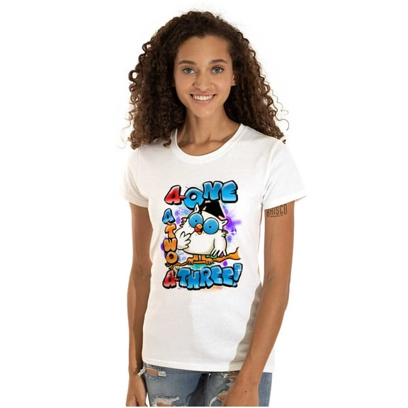 Airbrushed Tootsie Roll Pop Counting Womens T Shirt Ladies Tee