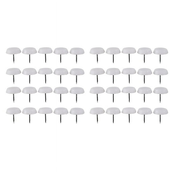 40x 20mm Felt Feet Pad Skid Glide Nail Protector Furniture Chair Table Leg White(40pcs) Nylon   Iron