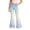 Light Blue, variant on lnmuld Girls Gradient Flare Jeans Button Zip High Waist Stretch Denim Wide Bell Bottom Y2K Casual Trousers Color:Pink,Size:5-6 Years