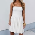 thumbnail image 2 of Casual Summer Dresses Strapless Design With Pleated Bust Versatile For Everyday Wear And Vacations Perfect For All Seasons Basic Wardrobe, 2 of 6