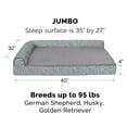 thumbnail image 4 of FurHaven Pet Products Plush Fur & Almond Print Cooling Gel Memory Foam Deluxe L-Chaise Pet Bed for Dogs & Cats - Gray Almonds, Jumbo, 4 of 15