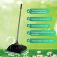 thumbnail image 2 of Commercial Long Handle Upright Standing Dustpan Heavy Duty Plastic Lobby Dust Pan 4 Pack Indoor Outdoor Use Black, 2 of 10