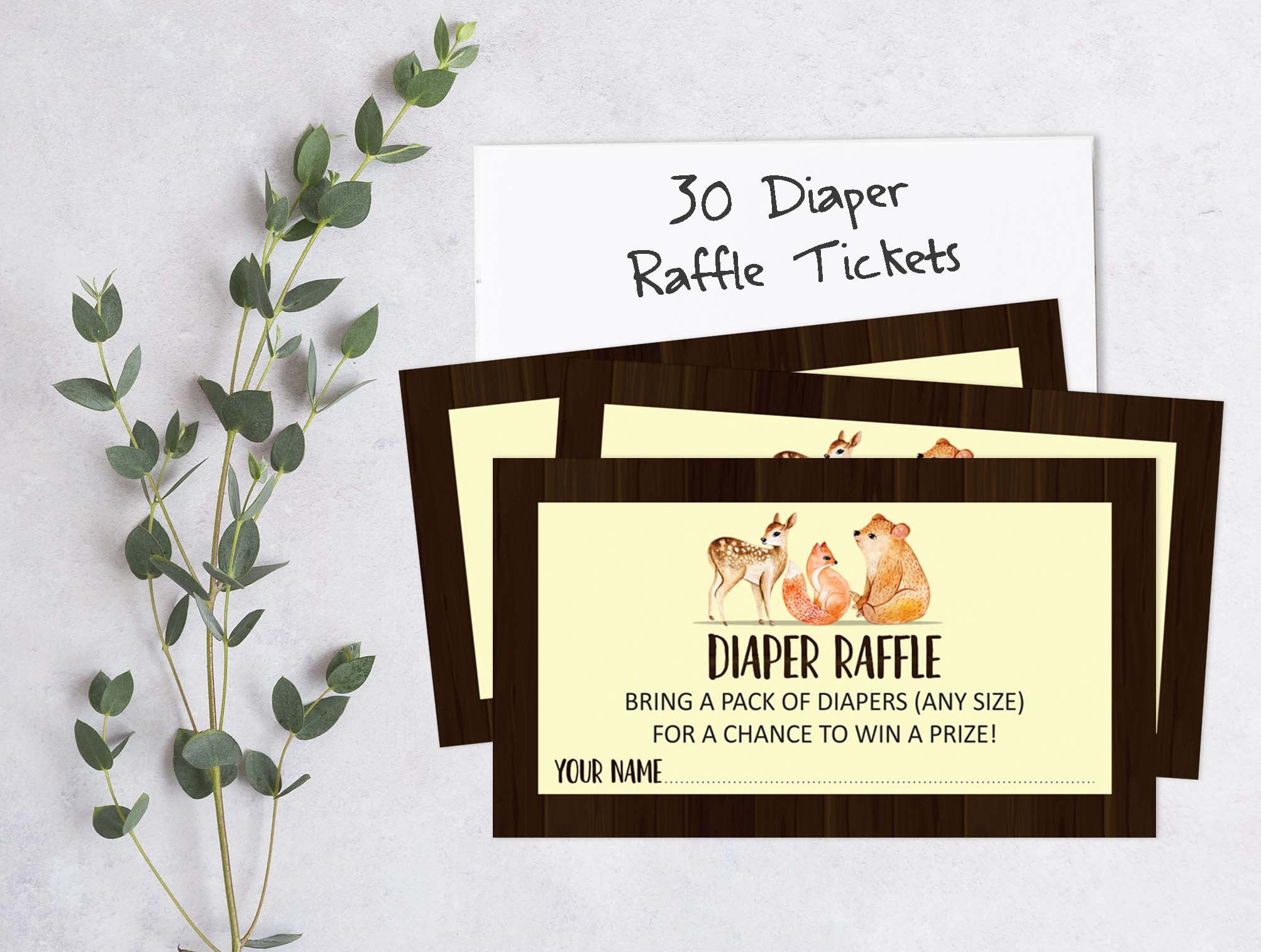 Inkdotpot Set Of 30Jungle Animals Baby Shower Invitations-Diaper Raffle Tickets And Baby Shower Book Request Cards Its a Boy Its a girl Invites