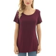 thumbnail image 2 of Bearsland Women's Plus Size Short Sleeve Maternity Nursing Shirt Breastfeeding Top Blouse, 2 of 5