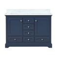 thumbnail image 3 of Tybee 48 in W x 22 in D Navy Blue Double Bath Vanity and Carrara Marble Top, 3 of 10