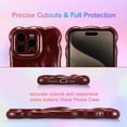 thumbnail image 4 of Case for iPhone 14 Pro 6.1 inch, Cute Solid Color Curly Wave Shape Shockproof Soft Bumper Phone Case, Candy Water Ripple 3D Silicon Slim Pretty Case Non-Yellowing Cover, Wine Red, 4 of 15