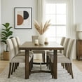 thumbnail image 6 of Benjara Dining Table with Rectangular Top and Curved Base- Brown, 6 of 7