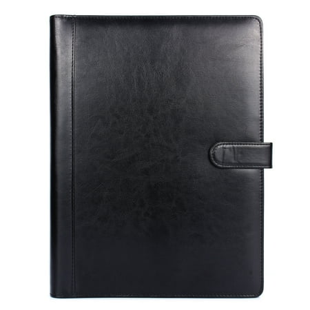 Leather Conference Folder,Calculator,A4 Conference Folder Portfolio Ring Binder Organiser Calculator Leather