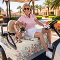thumbnail image 3 of Golf Cart Seat Covers for 2 Seater,Watercolor Flowers Microfiber Cart Seat Towel Blanket,Spring Hummingbird Butterflly Floral Beige Absorbent NonSlip Bench Seats Protector for Golf Course 51"x31", 3 of 9