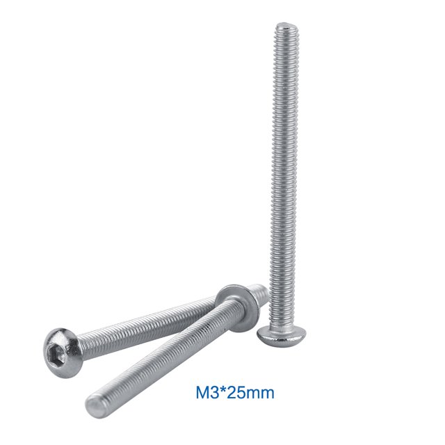 Tornillo para máquina, 100 piezas de bolsa con cabeza de botón, tornillo con cabeza hueca hexagonal, cabeza de botón, tornillo con cabeza hueca hexagonal, construido para durar