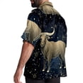 thumbnail image 3 of Taurus Constellation Men's Short Sleeve Beach Shirts, Casual Button Down Poplin Printed Summer Tops - Unisex, 3 of 6