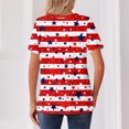 thumbnail image 4 of LWavelet Fourth of July Shirts for Women 3/4 Length Sleeve Tops Round Crew Casual Statue of Liberty Patriotic USA Flag Tee Vermilion 2XL, 4 of 4