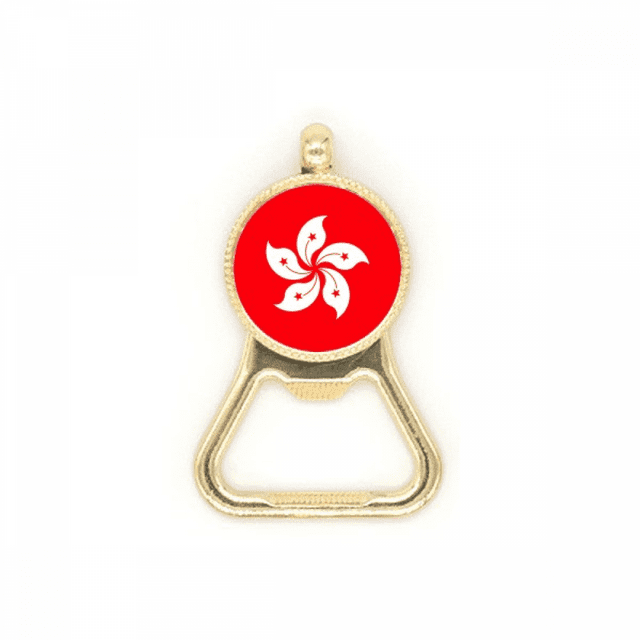 China Hong Kong Regional Flag Beer Bottle Cap Opener Stainless Steel Key Chain