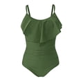 thumbnail image 5 of MSJUHEG Ruched Monokinis,Push Up Swimsuits for Women,Ribbed One Piece Swimsuits for Women,One Piece Bathing Suit for Women,High Cut Backless,Womens One Piece Swimsuits, Army Green L, 5 of 6