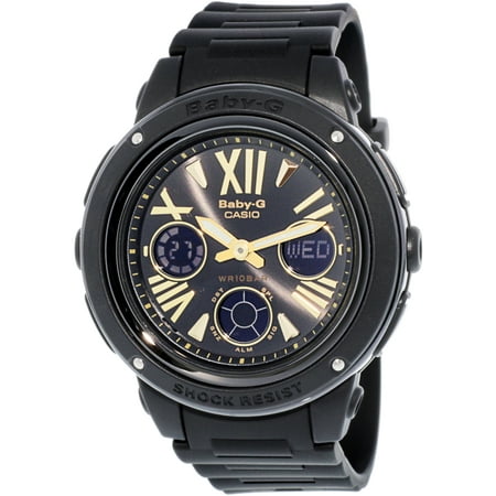Black Rubber Watch - Casio Women's Baby-G BGA153-1B Black Rubber Quartz Sport Watch