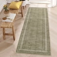 thumbnail image 4 of Garvee 2'x6' Modern Bordered Runner Rug Geometric Carpet, Washable Non Slip Rug for Hallway Bedroom Home Decor, Green, 4 of 9