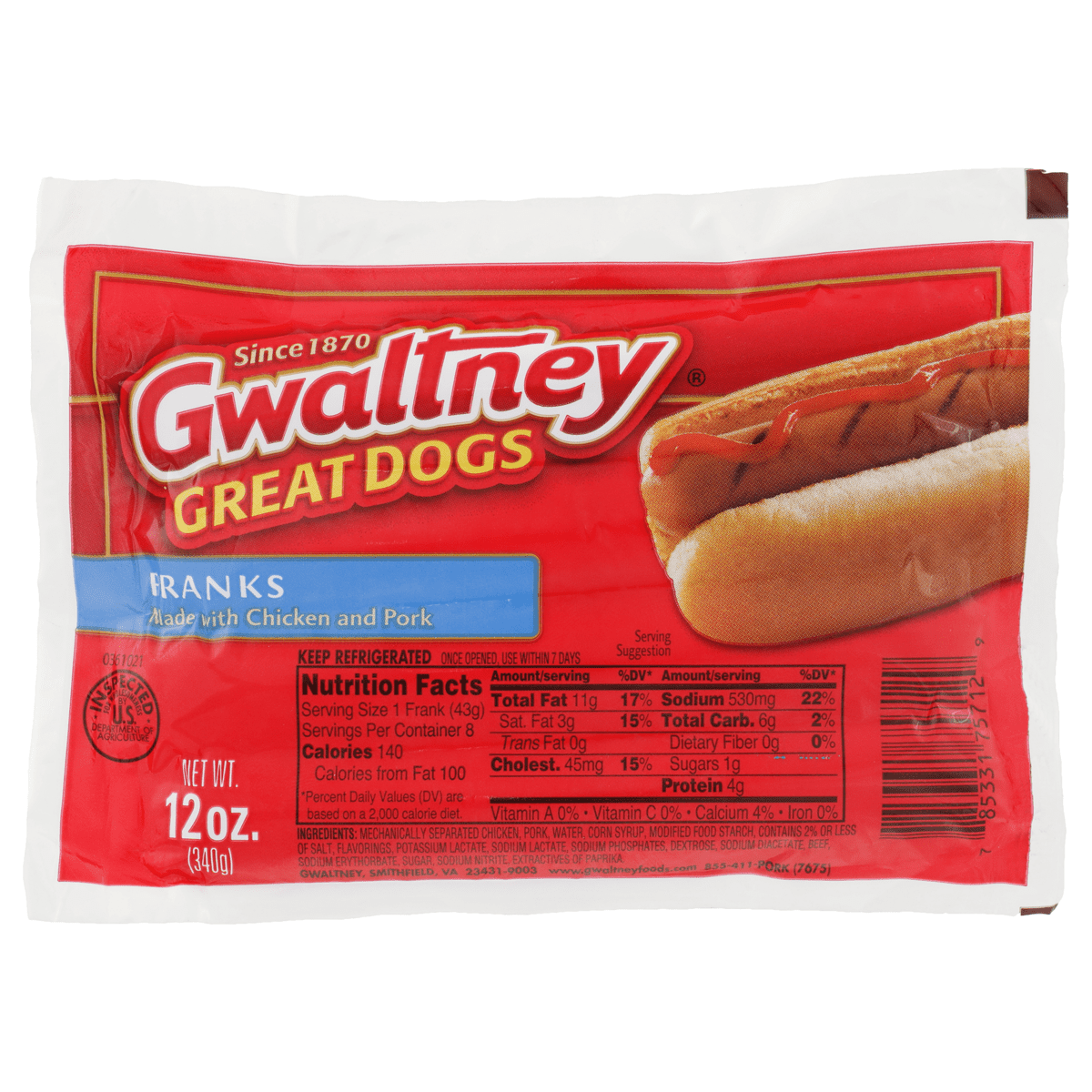 Gwaltney Hot Dogs, 8 ct – Walmart Inventory Checker ...