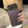 thumbnail image 3 of Large Window Frosted Phone case with Lens Film, All-Inclusive case, Simple Business, Anti-Drop and Anti-Abrasion, for iPhone 15 14 13 12 11 Pro Max Phone case (Dark Blue,iPhone 15), 3 of 8