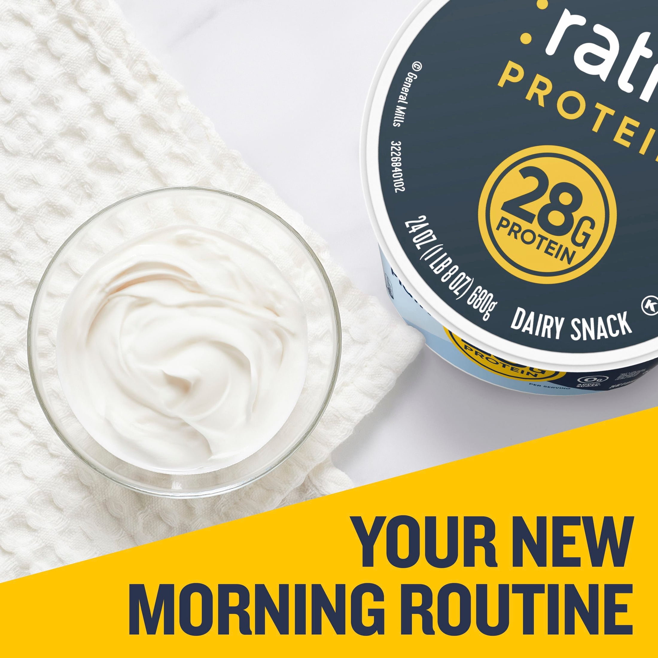 :ratio Protein Yogurt, Plain, 28g Protein, 24 oz