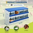 thumbnail image 2 of Lumiparty 8-Compartment Galvanized Steel Chicken Nesting Box with Rollaway Design, Blue, 2 of 7